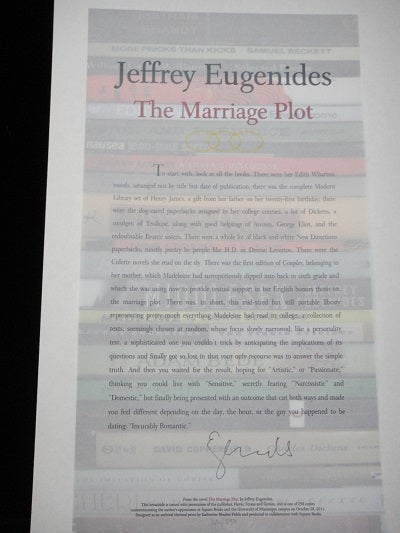 Item #5359 The Marriage plot. Jeffrey Eugenides.